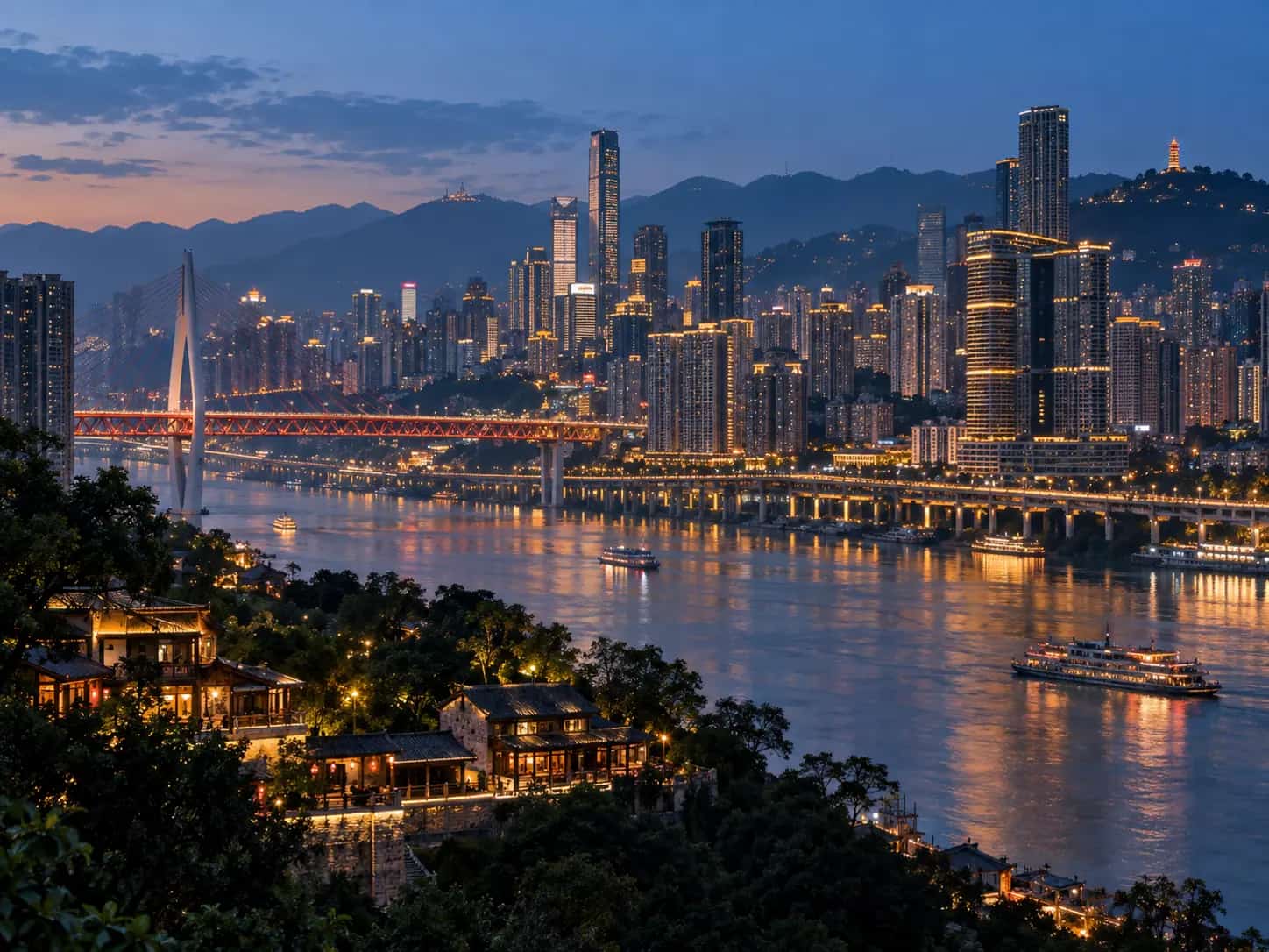 重庆山水与城市夜景